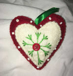 Handcrafted Felt Heart Ornament Red