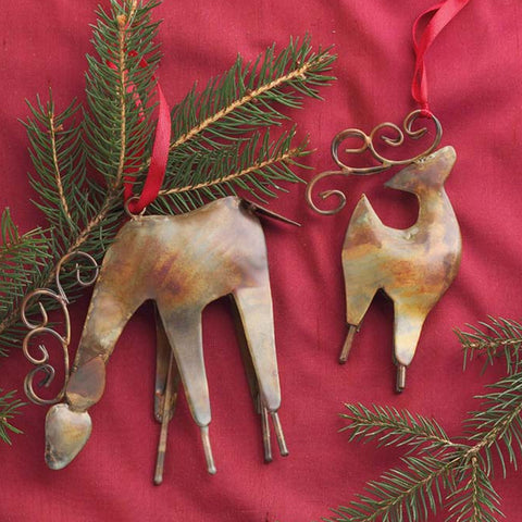 Parent and Child Reindeer Ornament Set