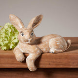 Carved Wood Bunny Shelf Sitter