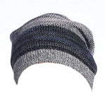 Multi-Colored Baby Alpaca Beanie Hat Charcoal