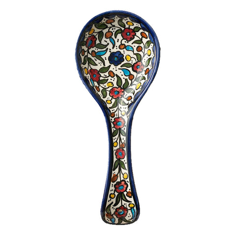 Hand Painted Floral Design Spoon Rest