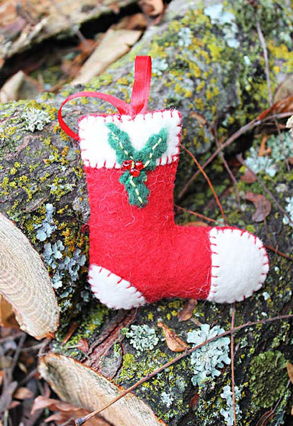 Felt Stocking Christmas Ornaments - Onion Rings & Things