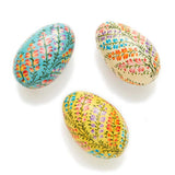 Hand Painted Flowering Vine Easter Eggs - Set of 3