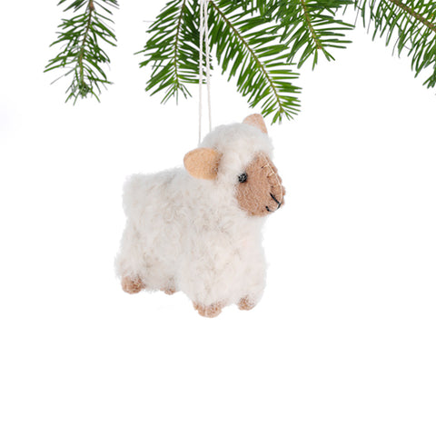 Adorable Woolly Sheep Ornament - Natural 